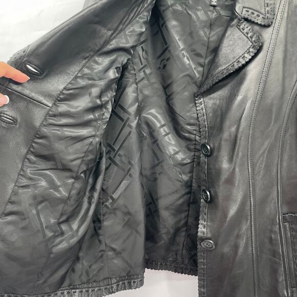 Jones New York Women Black Leather Jacket - Picture 8 of 10